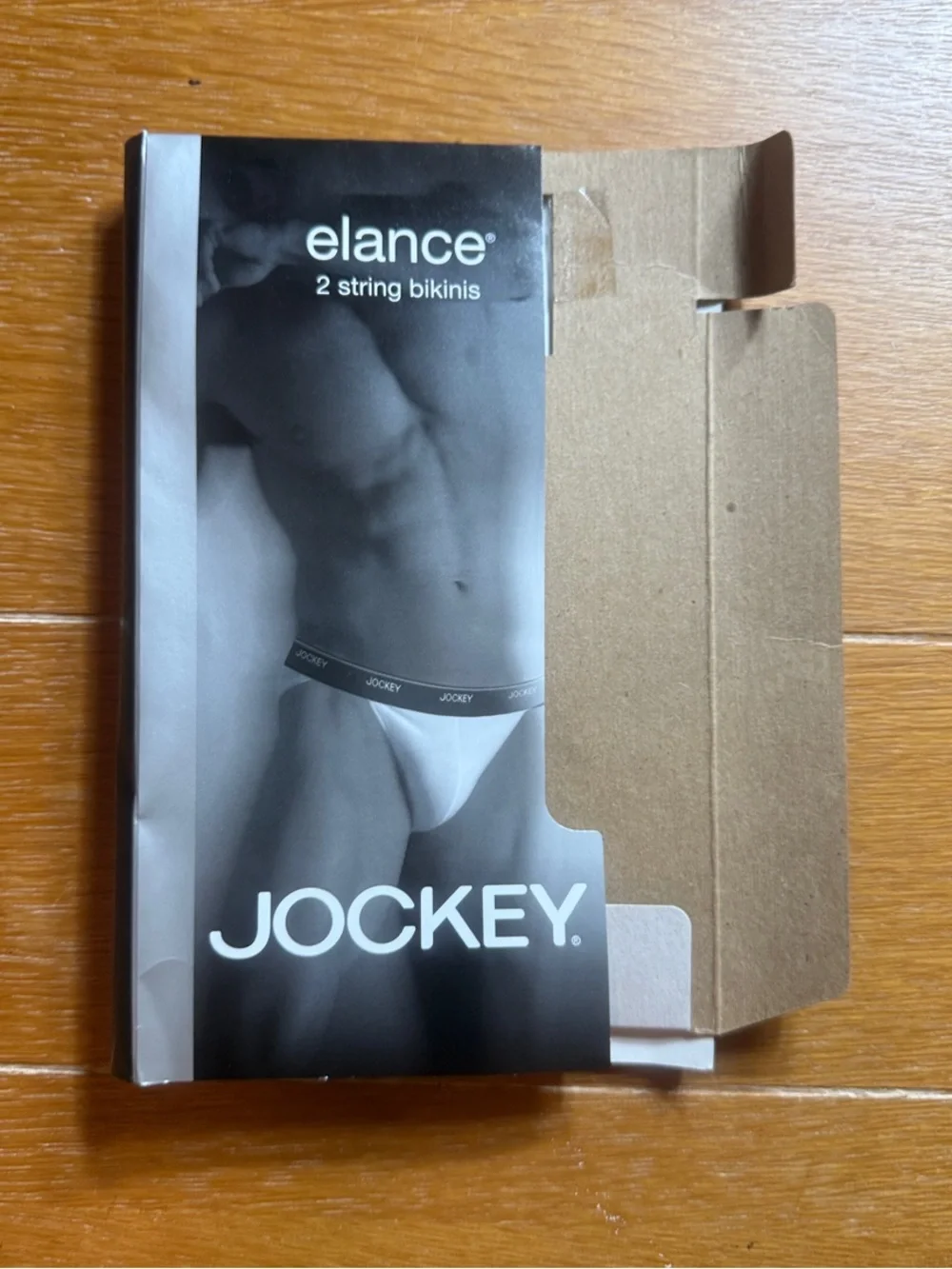 Jockey Elance Black Men's String Bikini Set - (2) Black Waistband Logo XL